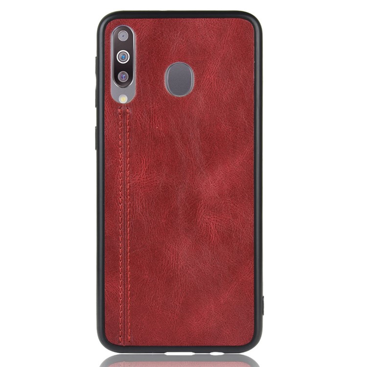 Cuir Enduit PC + TPU Combo Pour Samsung Galaxy M30 / A40s - Rouge-4