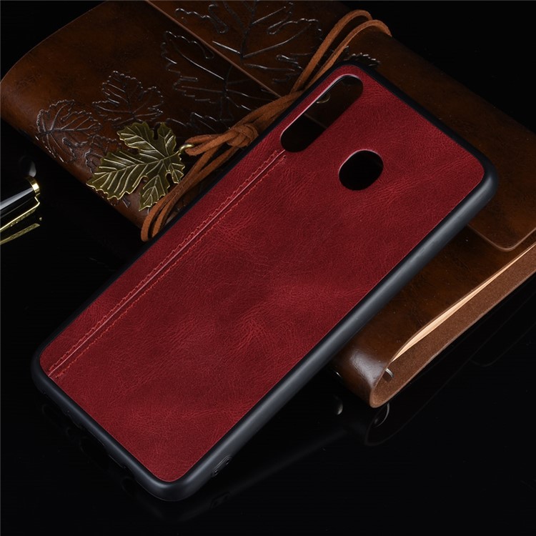 Cuir Enduit PC + TPU Combo Pour Samsung Galaxy M30 / A40s - Rouge-7