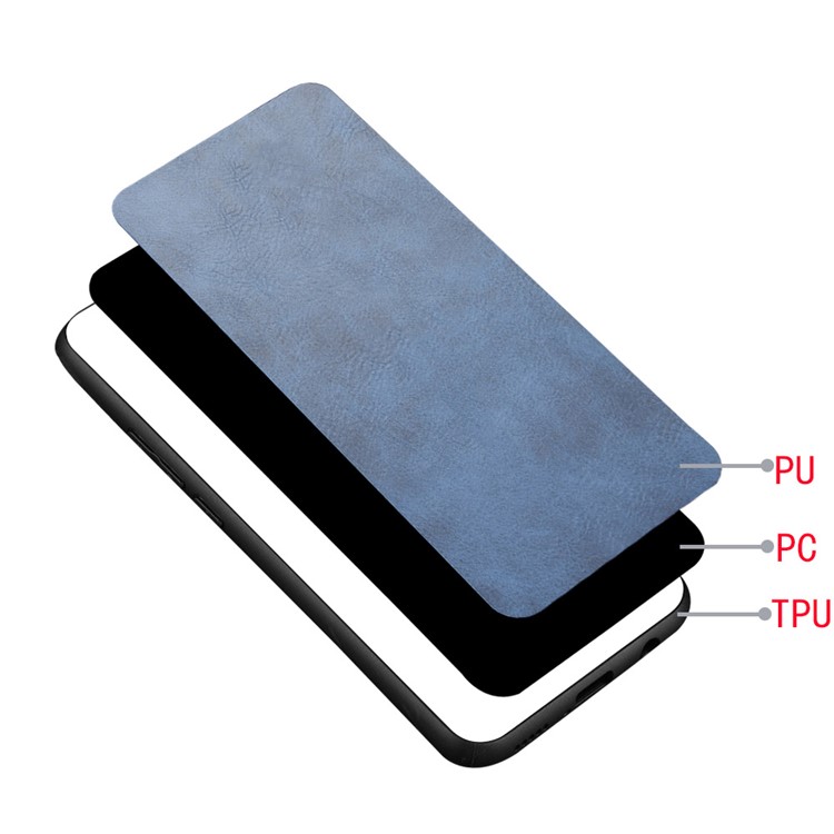 Recubierto Caja Combinada De La PC + TPU De Cuero Para La Galaxia M30 / A40s - Azul-5