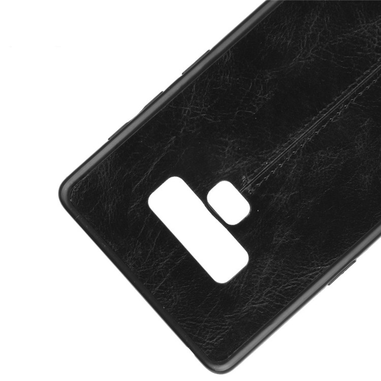 Leather Coated PC + TPU Hybrid Case Cover for Samsung Galaxy Note9 SM-N960 - Black-2