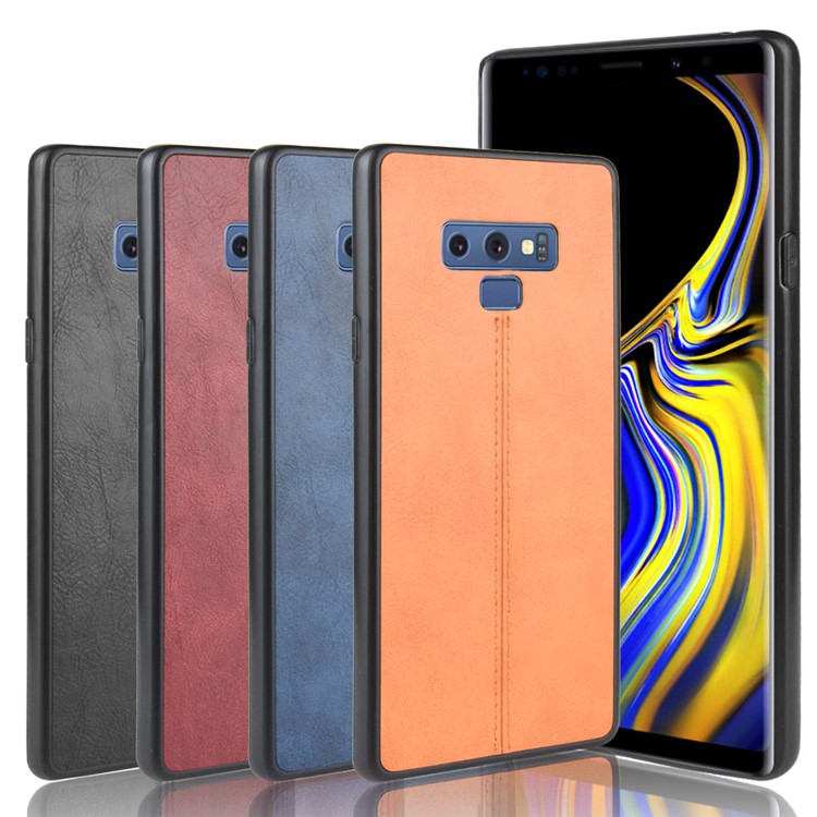 Leather Coated PC + TPU Hybrid Case Cover for Samsung Galaxy Note9 SM-N960 - Black-9