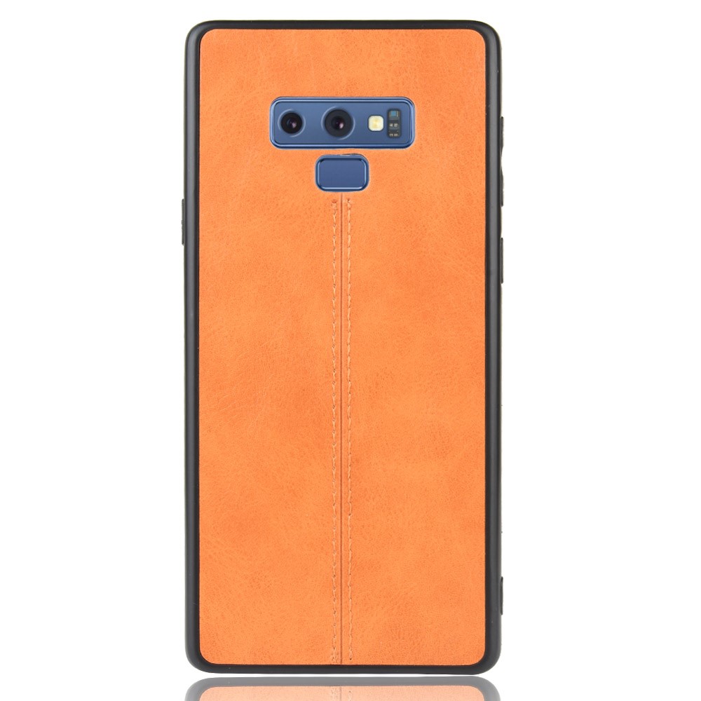 Leather Coated PC + TPU Hybrid Case Cover for Samsung Galaxy Note9 SM-N960 - Yellow-3