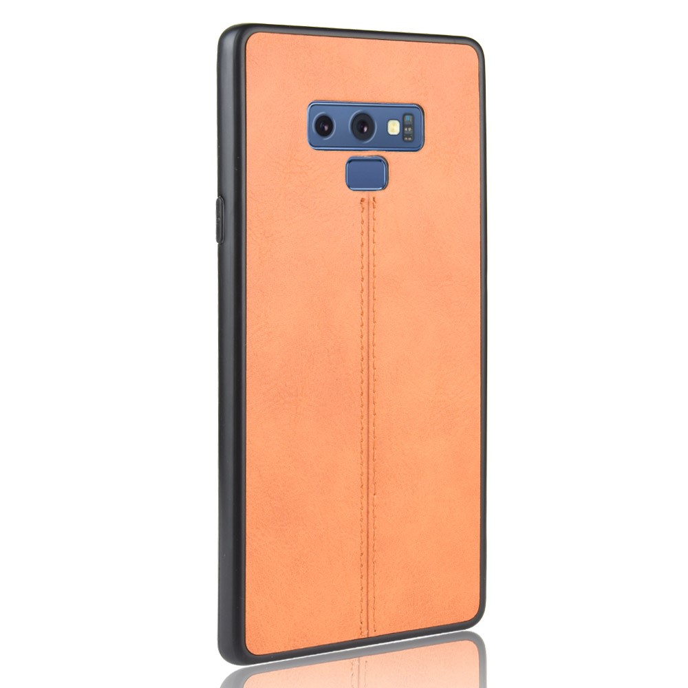 Leather Coated PC + TPU Hybrid Case Cover for Samsung Galaxy Note9 SM-N960 - Yellow-4