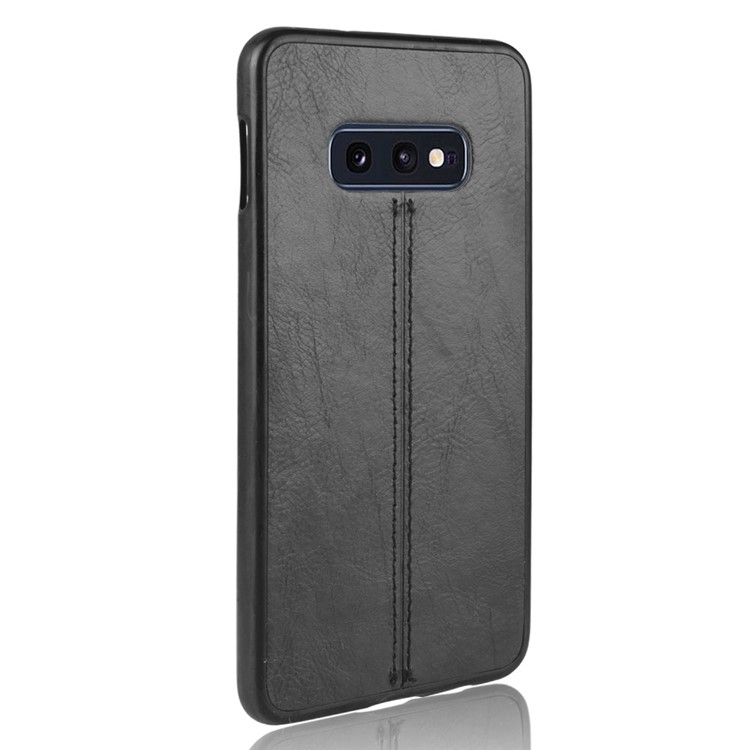 Leather Coated PC + TPU Hybrid Phone Case for Samsung Galaxy S10e - Black-4