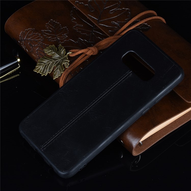 Leather Coated PC + TPU Hybrid Phone Case for Samsung Galaxy S10e - Black-7