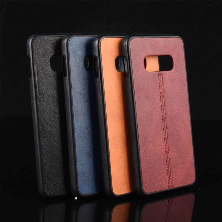 Leather Coated PC + TPU Hybrid Phone Case for Samsung Galaxy S10e - Black-8