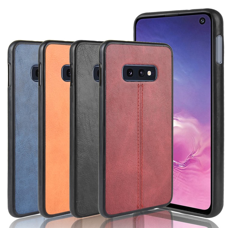 Leather Coated PC + TPU Hybrid Phone Case for Samsung Galaxy S10e - Black-9