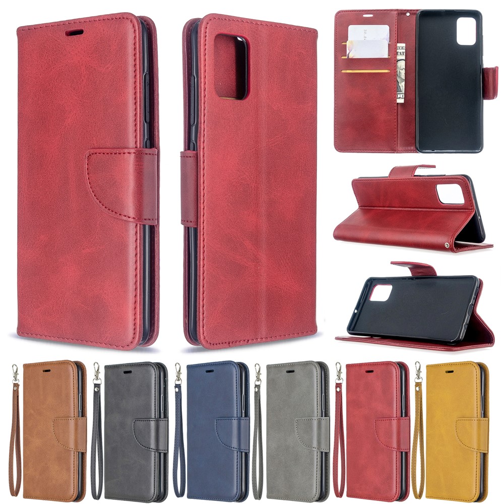 PU Leather Wallet Stand Shell Case for Samsung Galaxy A51 - Black-11