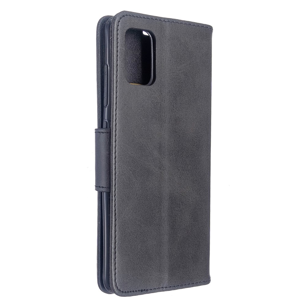 PU Leather Wallet Stand Shell Case for Samsung Galaxy A51 - Black-3