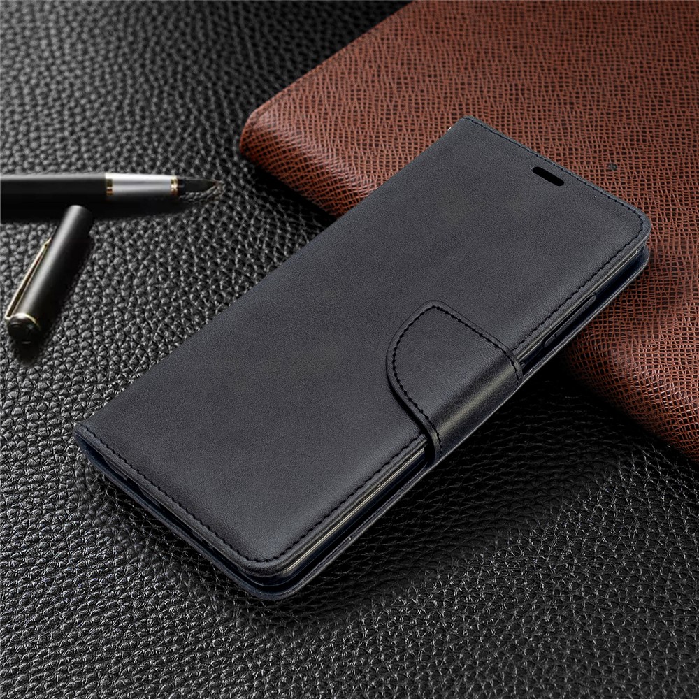 PU Leather Wallet Stand Shell Case for Samsung Galaxy A51 - Black-7