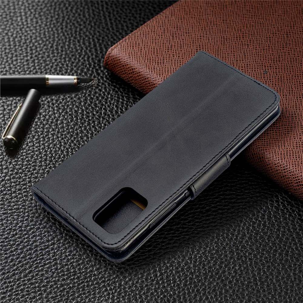 PU Leather Wallet Stand Shell Case for Samsung Galaxy A51 - Black-8