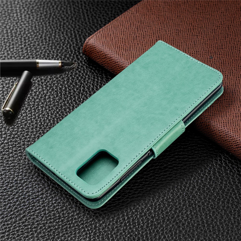 Imprint Butterfly Wallet Leather Stand Case for Samsung Galaxy A51 - Green-8
