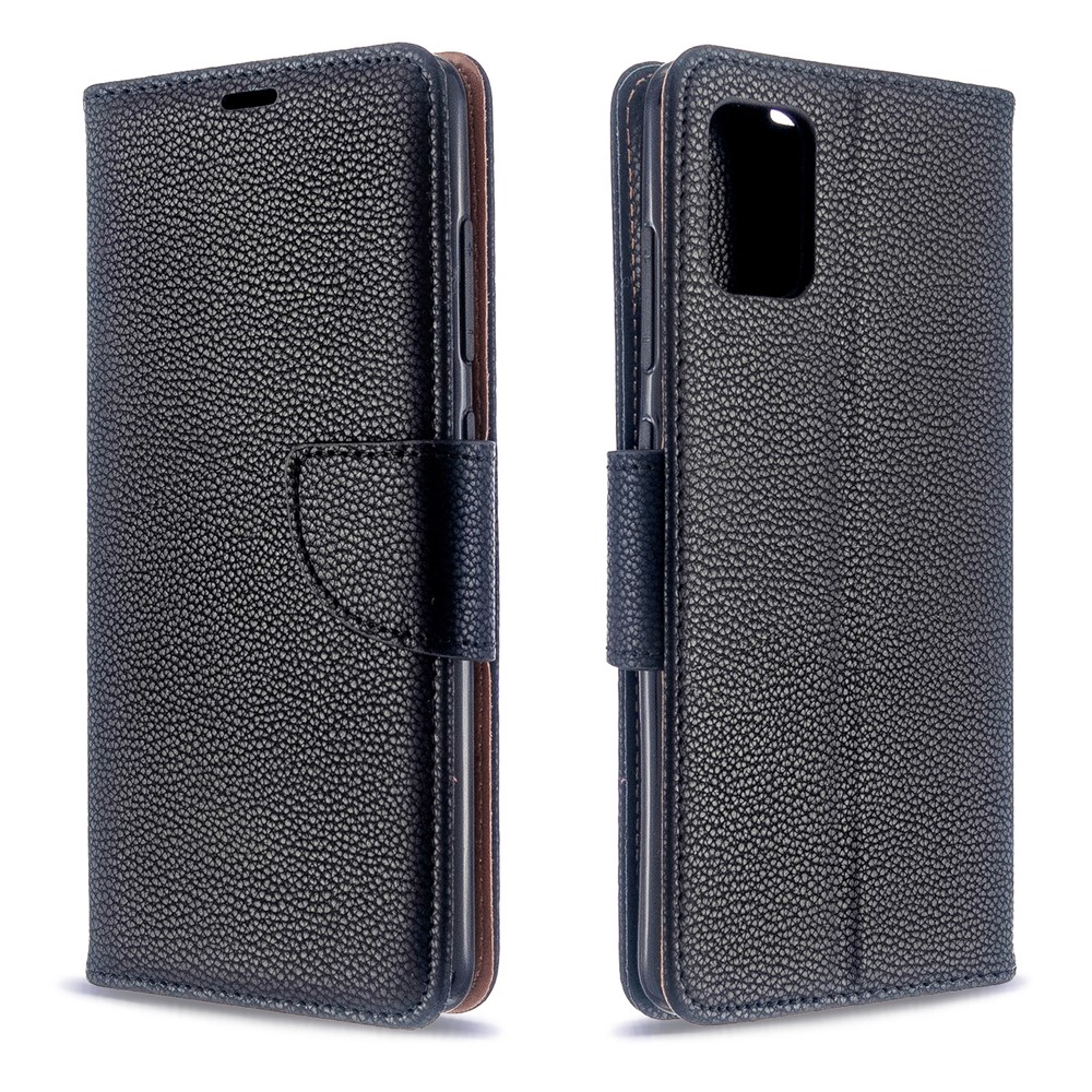 Litchi Skin Leather Wallet Case for Samsung Galaxy A51 - Black-4