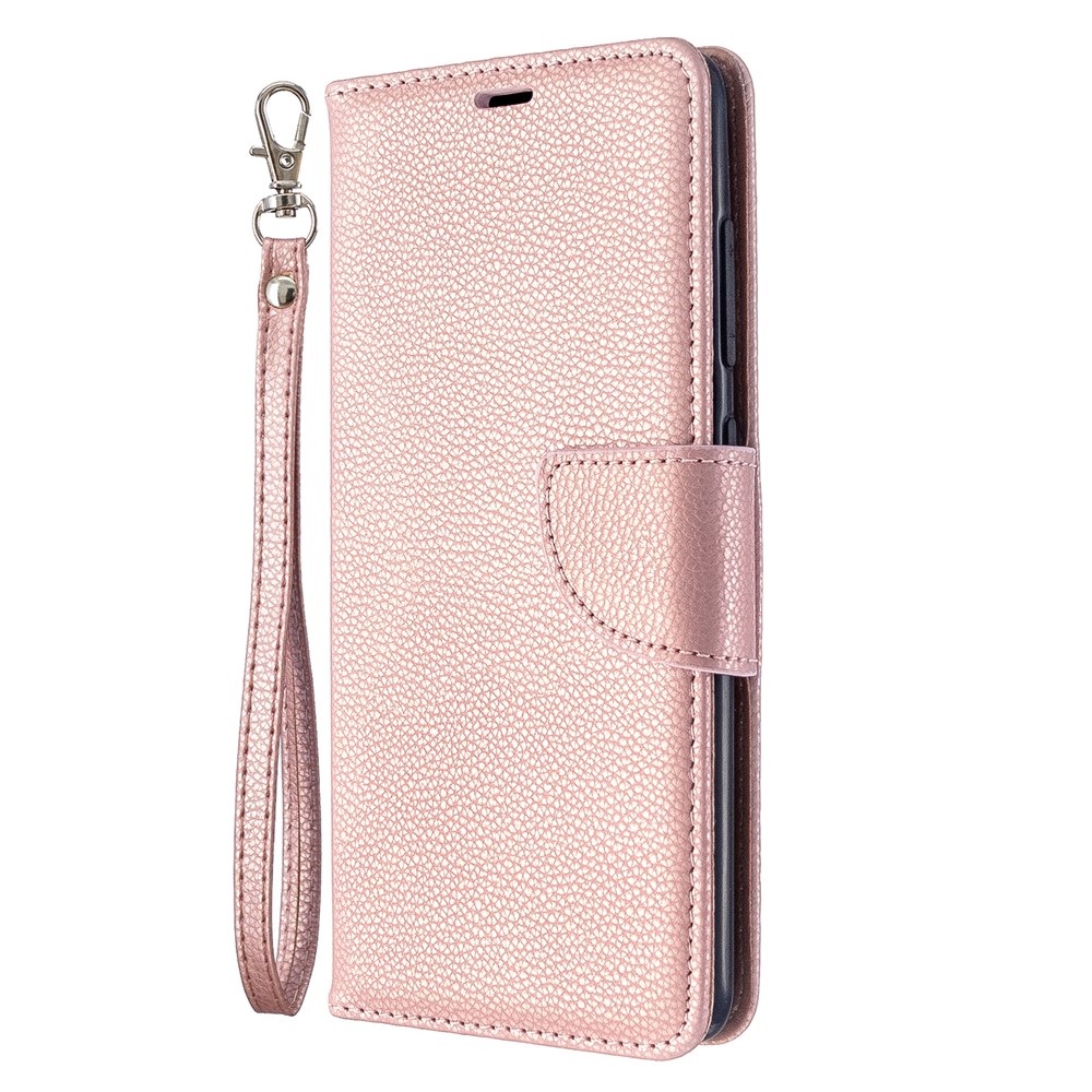 Litchi Skin Leather Wallet Case for Samsung Galaxy A51 - Rose Gold-2