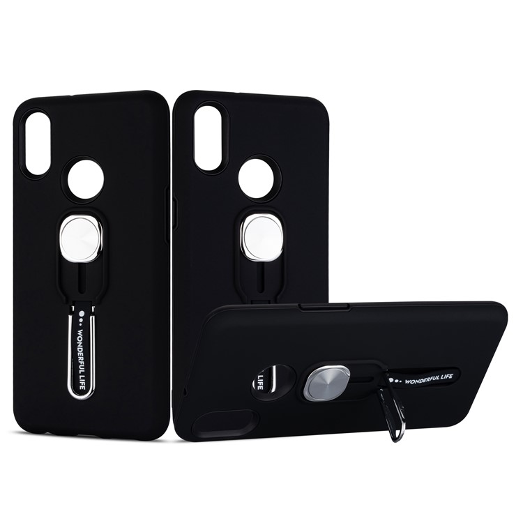 TPU + PC with Kickstand Case for Samsung Galaxy A10s - Black-1