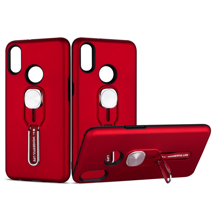 TPU + PC with Kickstand Case for Samsung Galaxy A10s - Red-1