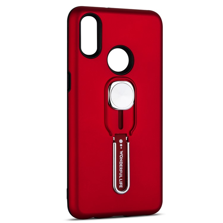 TPU + PC with Kickstand Case for Samsung Galaxy A10s - Red-2