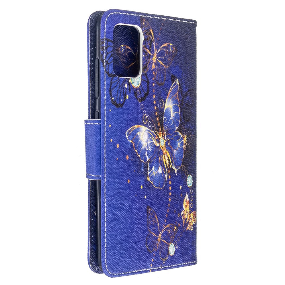 Padrão De Impressão Carteira De Couro Caso Da Tampa Da Aleta Para Samsung Galaxy A51 - Linda Borboleta-3