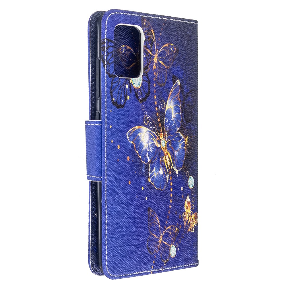 Funda de Cubierta de Cuero de Billetera de Impresión de Patrones Para Samsung Galaxy A51 - Hermosa Mariposa