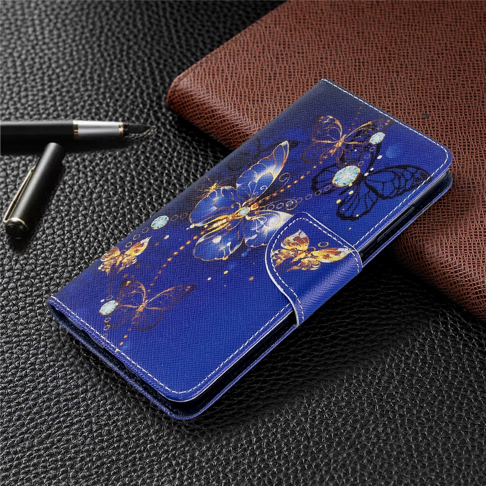 Funda de Cubierta de Cuero de Billetera de Impresión de Patrones Para Samsung Galaxy A51 - Hermosa Mariposa