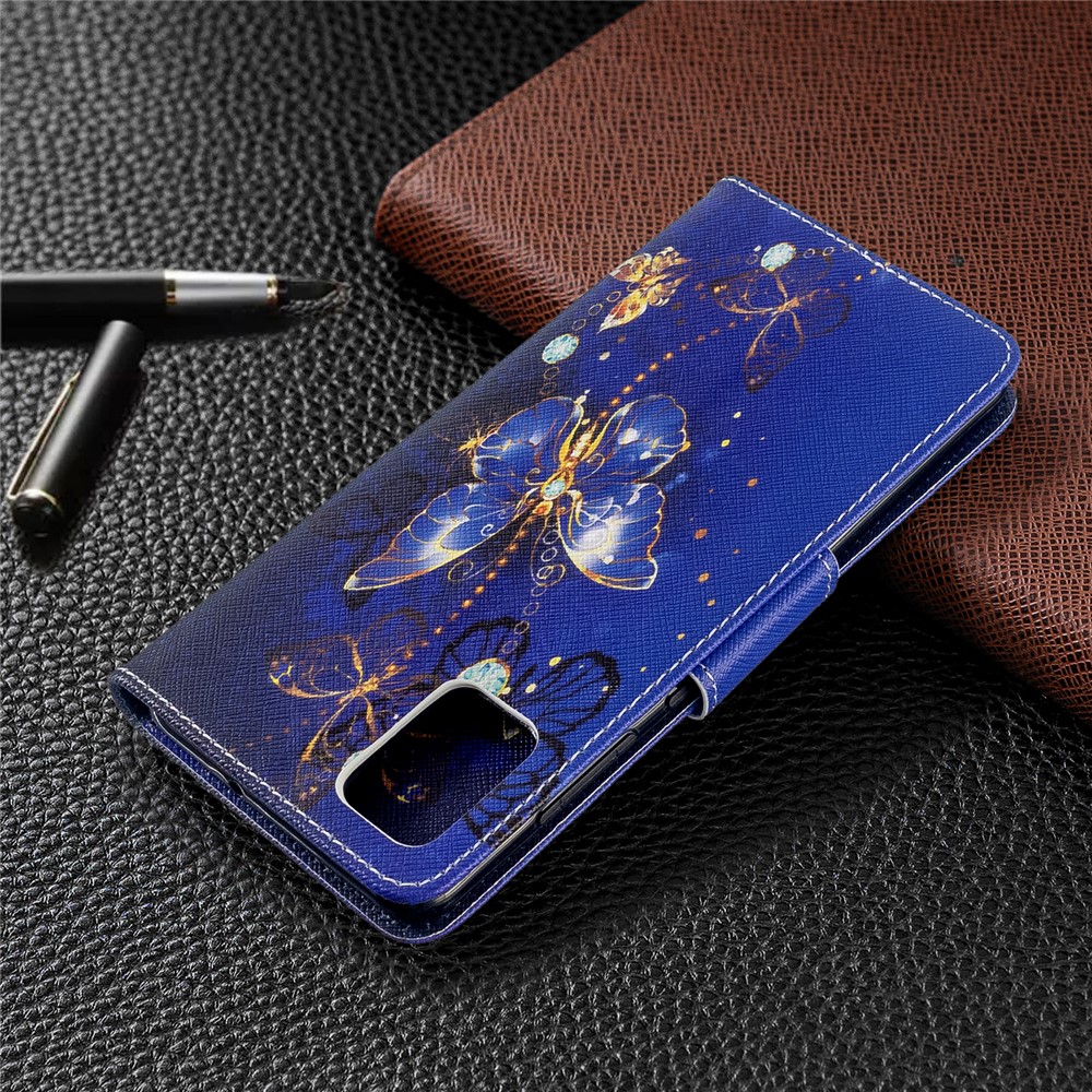 Padrão De Impressão Carteira De Couro Caso Da Tampa Da Aleta Para Samsung Galaxy A51 - Linda Borboleta-8