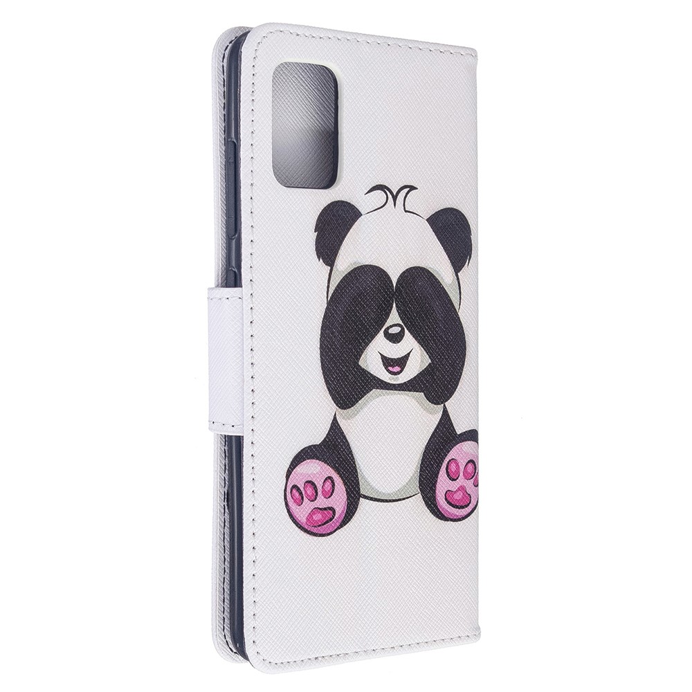 Funda de Cubierta de Cuero de Billetera de Impresión de Patrones Para Samsung Galaxy A51 - Lindo Panda-3