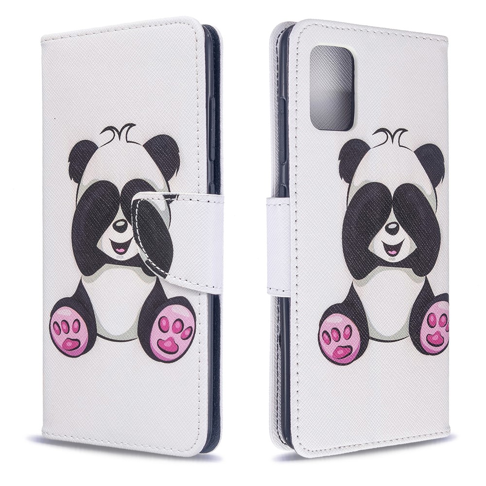 Pattern Printing Wallet Leather Flip Cover Case for Samsung Galaxy A51 - Cute Panda-4