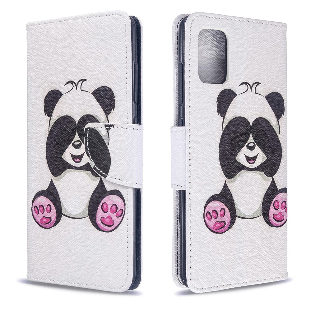 Funda de Cubierta de Cuero de Billetera de Impresión de Patrones Para Samsung Galaxy A51 - Lindo Panda-4