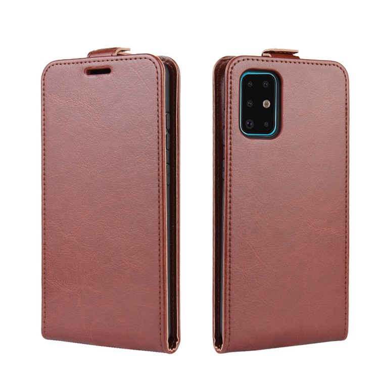 Crazy Horse Surface Vertical Flip Leather Shell for Samsung Galaxy S20 Plus - Brown-2