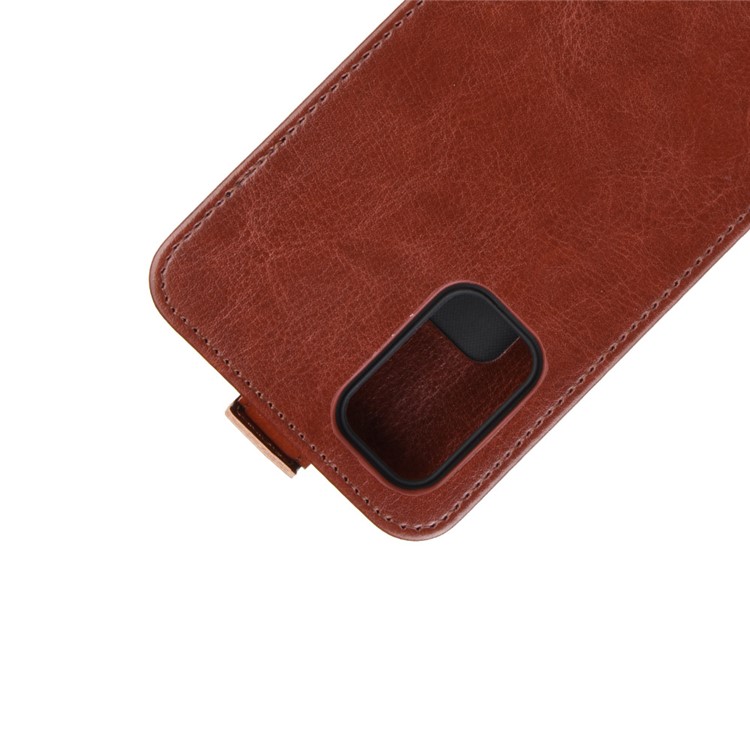 Crazy Horse Surface Vertical Flip Leather Shell for Samsung Galaxy S20 Plus - Brown-3