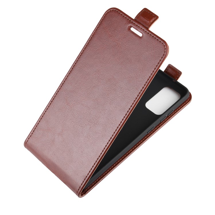 Crazy Horse Surface Vertical Flip Leather Shell for Samsung Galaxy S20 Plus - Brown-4