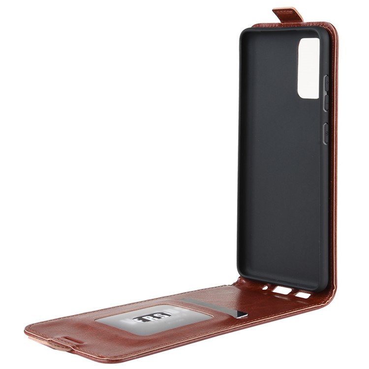 Crazy Horse Surface Vertical Flip Leather Shell for Samsung Galaxy S20 Plus - Brown-7