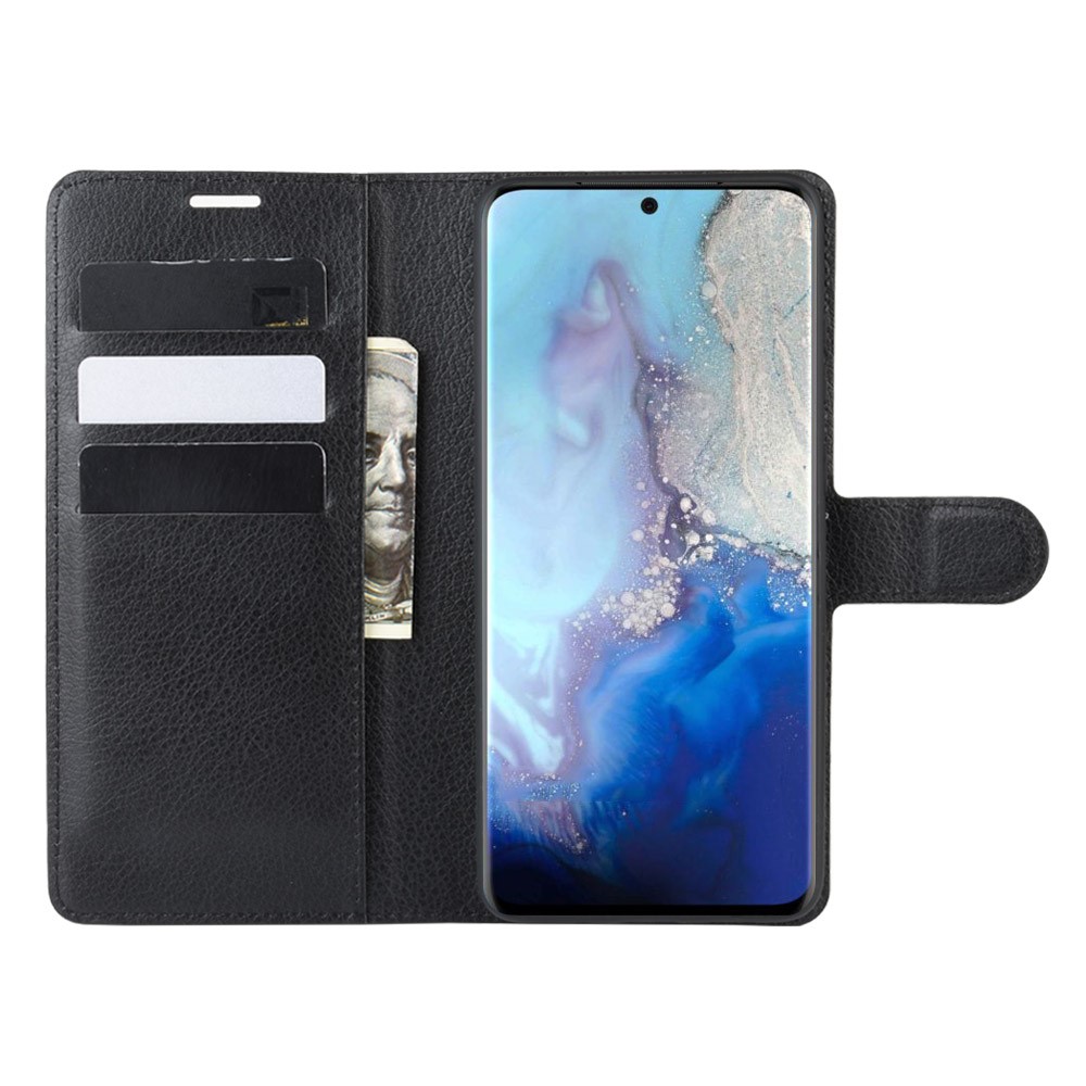Litchi Surface Wallet Leather Stand Case for Samsung Galaxy S20 - Black-5