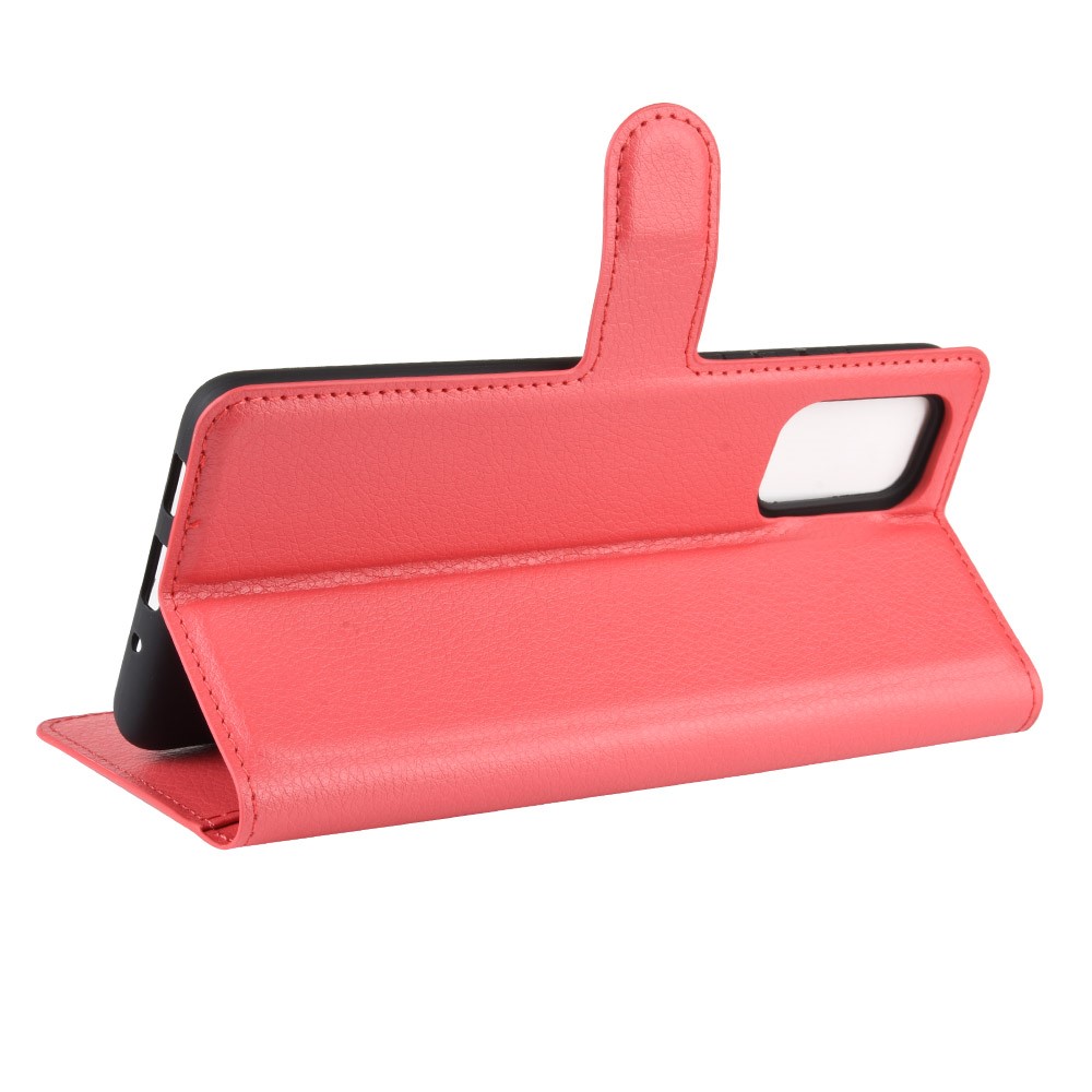 Litchi Surface Wallet Leather Stand Case for Samsung Galaxy S20 - Red-5