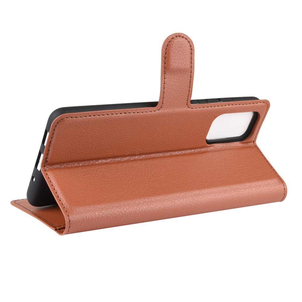 Litchi Surface Wallet Leather Stand Case for Samsung Galaxy S20 - Brown-5