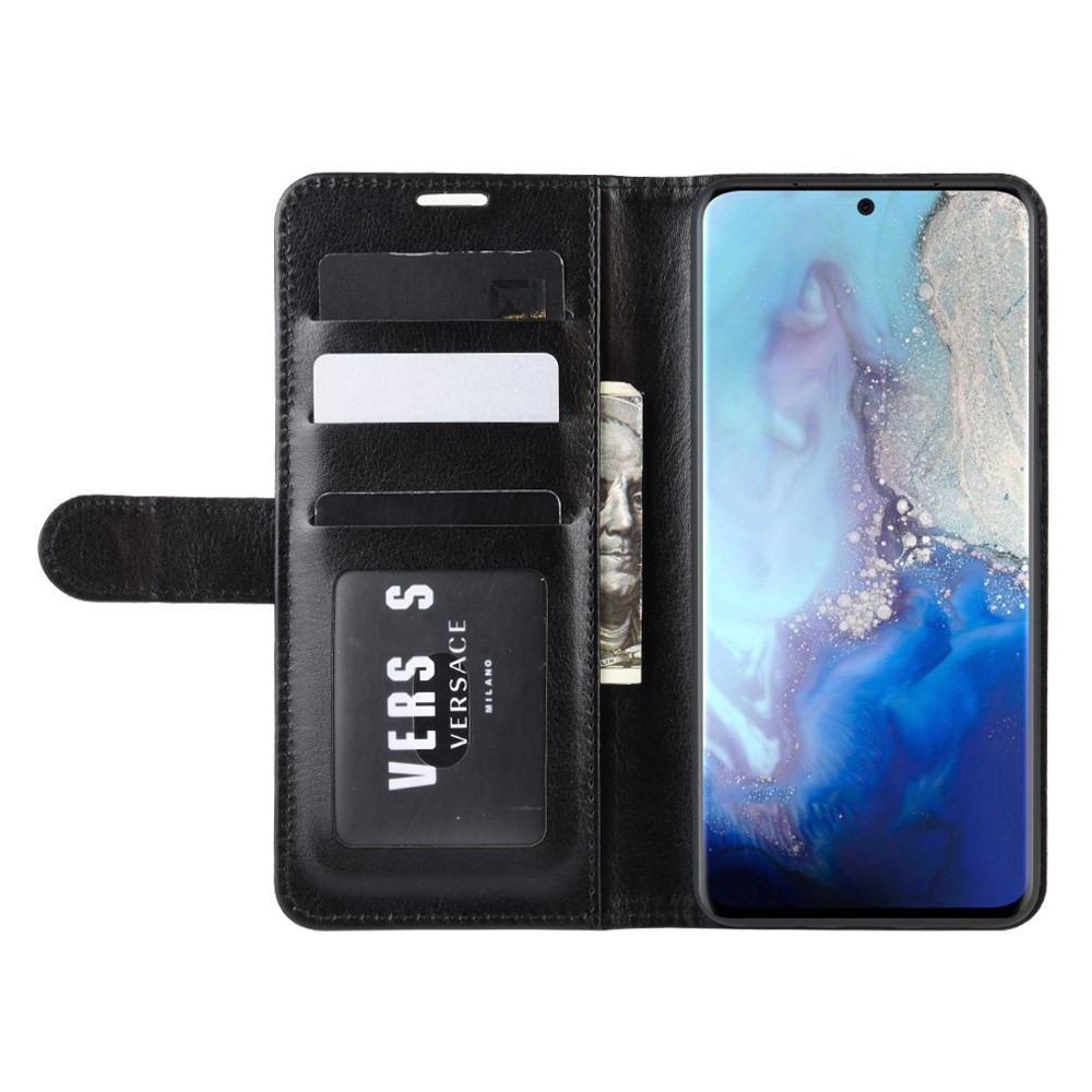 Fou Support De Porte-monnaie En Cuir De Cheval Téléphone Cas Pour Samsung Galaxy S11e - Noir-5