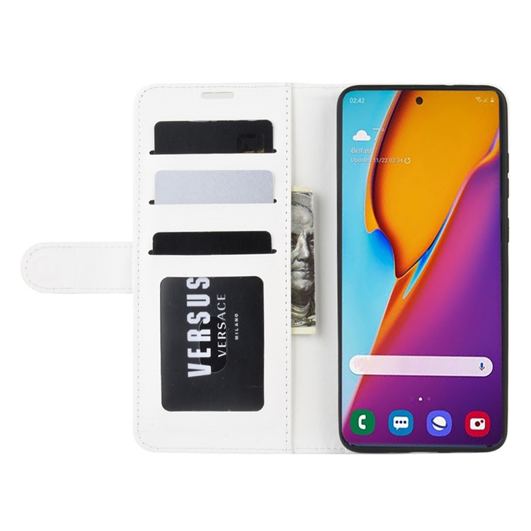 Crazy Horse Skin Leather Phone Cover for Samsung Galaxy S20 Plus - White-7