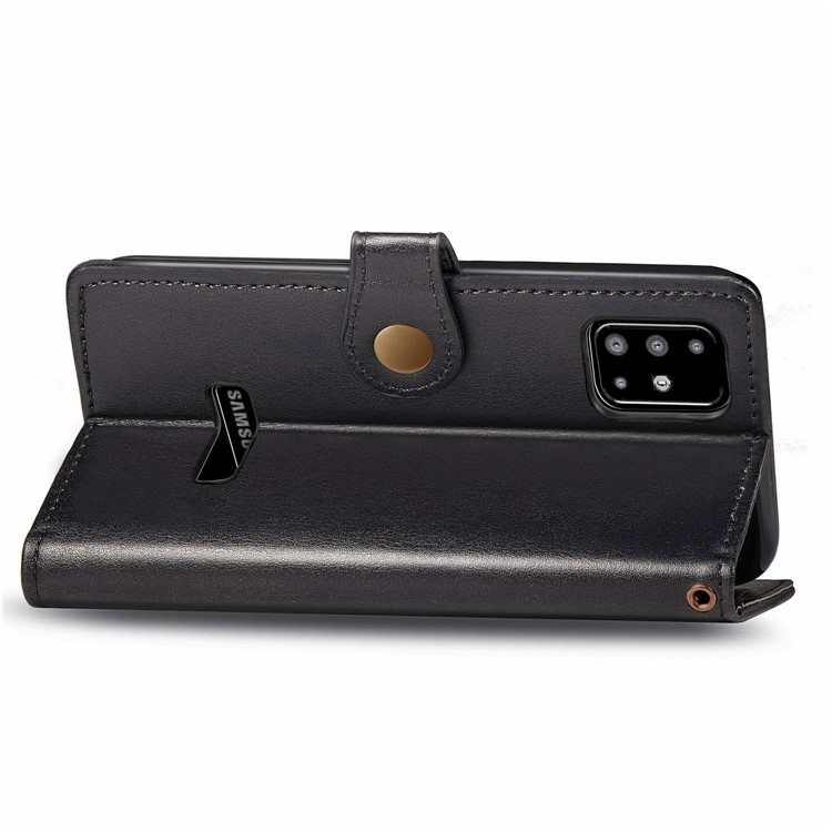 HAT PRINCE Litchi Skin PU Leather Wallet Case for Samsung Galaxy A51 - Black-6
