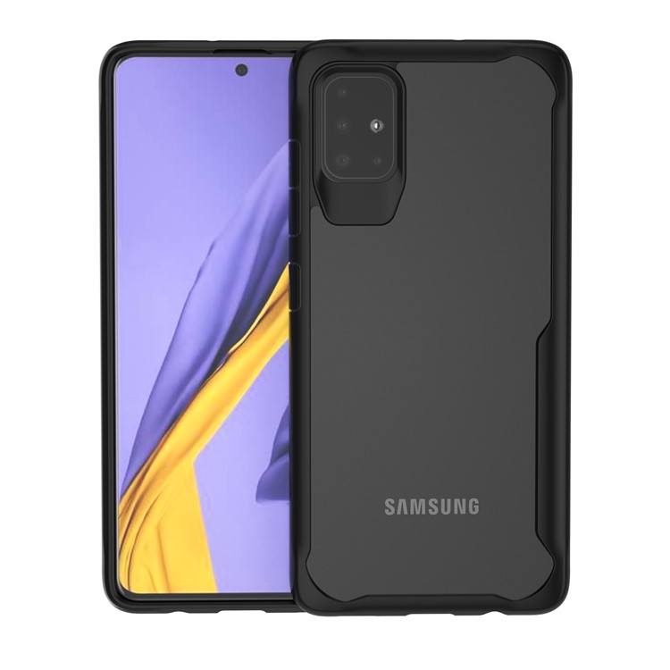 Shock-resistant PC + TPU Hybrid Phone Case for Samsung Galaxy A51 - Black-1