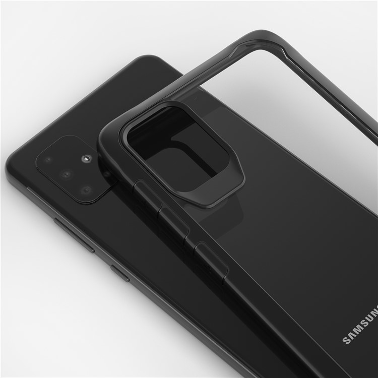 Shock-resistant PC + TPU Hybrid Phone Case for Samsung Galaxy A51 - Black-5