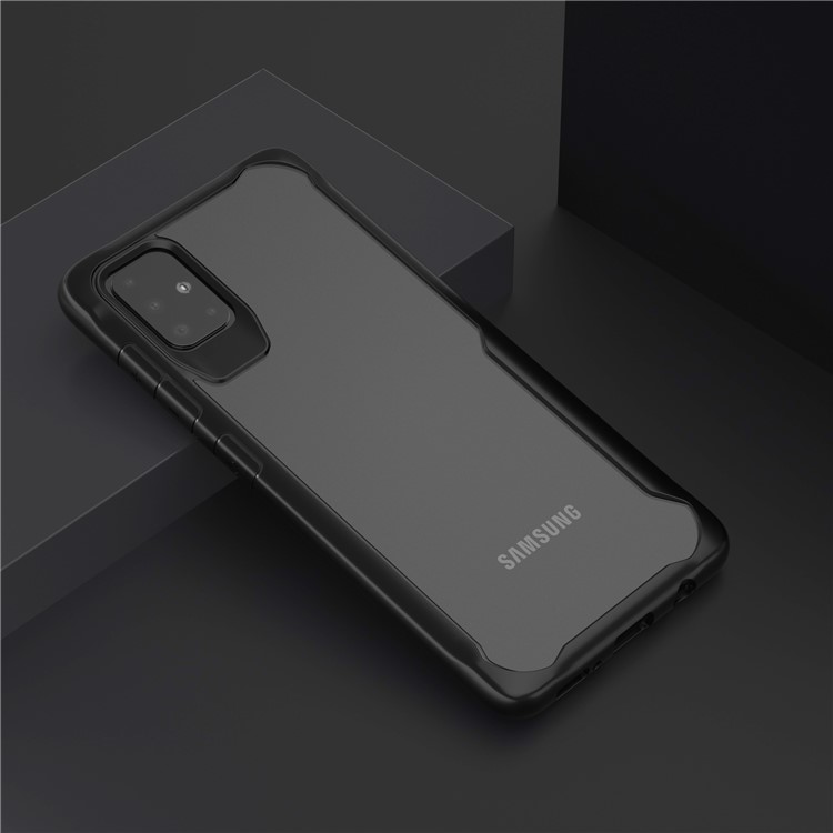 Shock-resistant PC + TPU Hybrid Phone Case for Samsung Galaxy A51 - Black-6