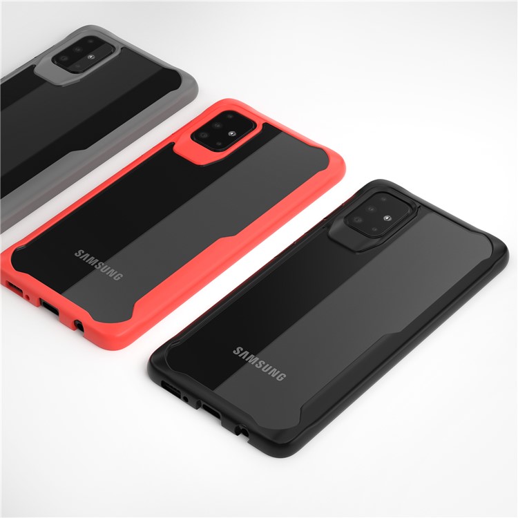 Shock-resistant PC + TPU Hybrid Phone Case for Samsung Galaxy A51 - Black-7