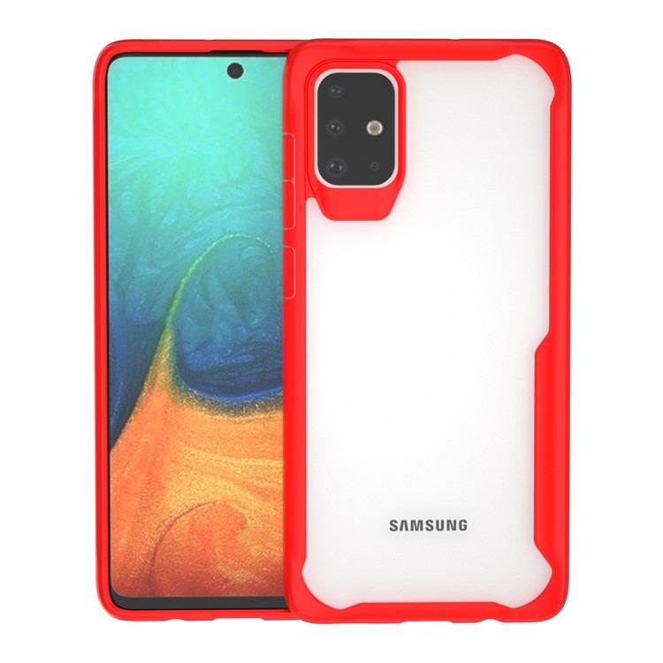 Shock Absorption PC + TPU Hybrid Case for Samsung Galaxy A71 - Red-1