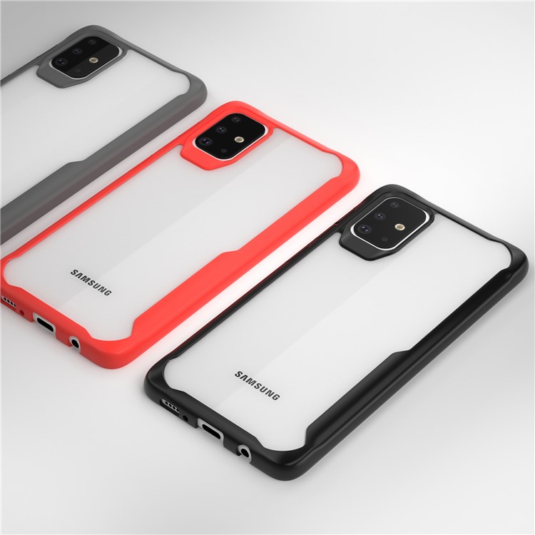 Shock Absorption PC + TPU Hybrid Case for Samsung Galaxy A71 - Red-2