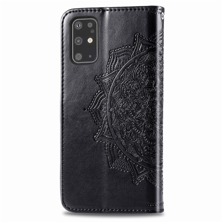 Embossed Mandala Flower Leather Covering for Samsung Galaxy S20 Plus - Black-9