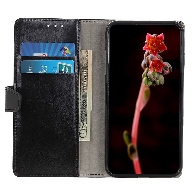 Leather Wallet Stand Phone Casing Protective Shell for Samsung Galaxy A91/S10 Lite - Black-8