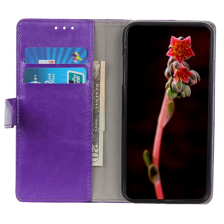 Ledergeldbörse Stand Telefon Schutzhülle Für Samsung Gehäuse Galaxy A91 / S10 Lite - Lila-8