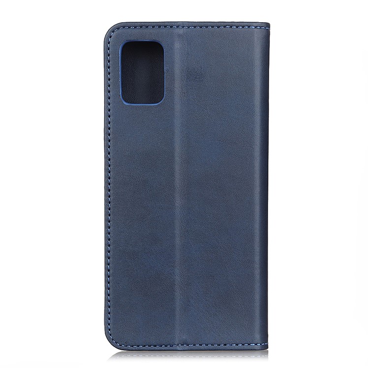 Auto-absorbed Split Leather Wallet Case for Samsung Galaxy A91/S10 Lite - Blue-7