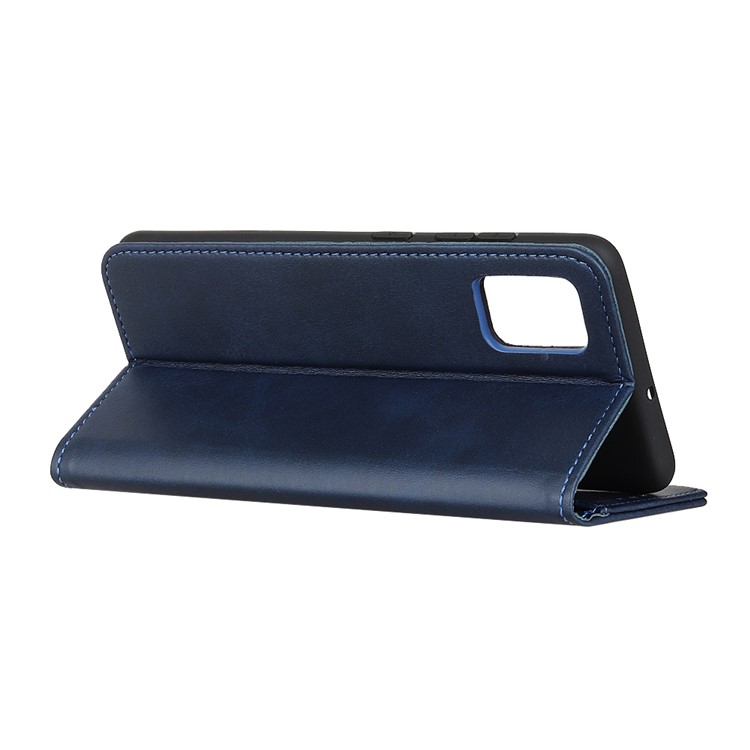 Auto-absorbed Split Leather Wallet Case for Samsung Galaxy A91/S10 Lite - Blue-8