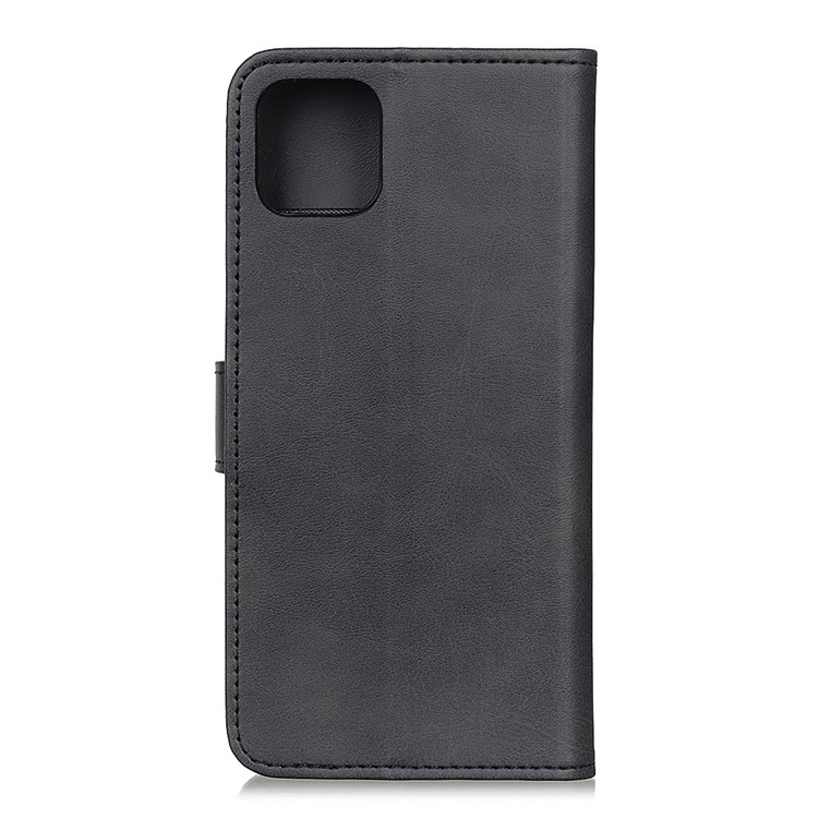 Matte Skin Leather Stand Cover with Wallet Phone Case for Samsung Galaxy A81/Note 10 Lite - Black-10